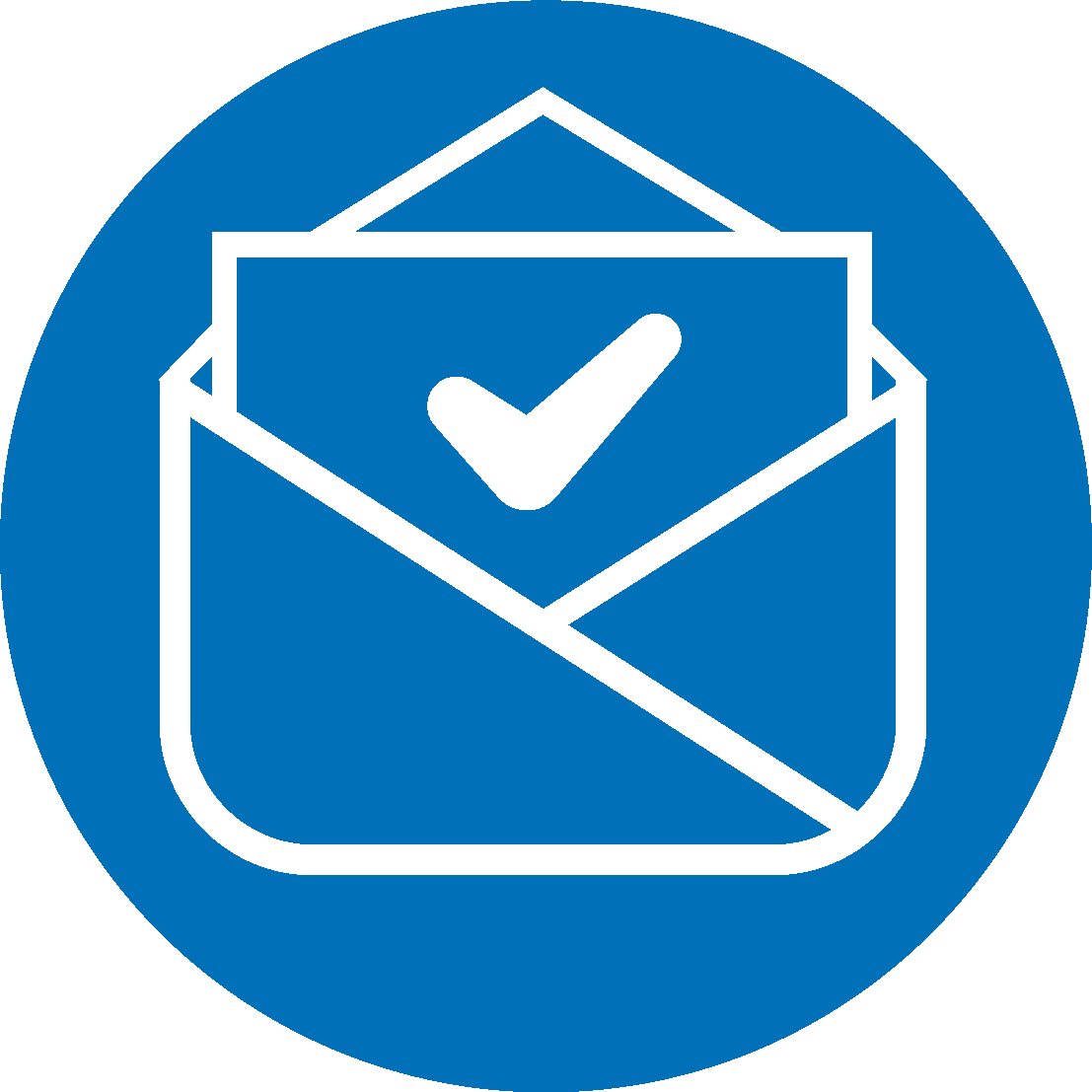 Icon of email received verification check