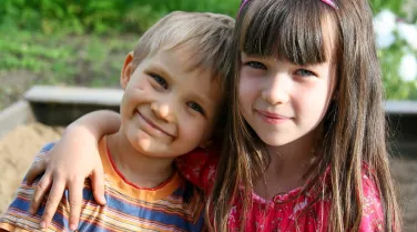 two young kids smiling